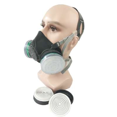 Toxic Gas Respirator Mask Half Face Rubber Silicone CE Certified Gas Mask